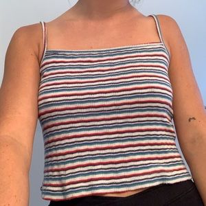 Brandy Melville striped spaghetti strap crop top